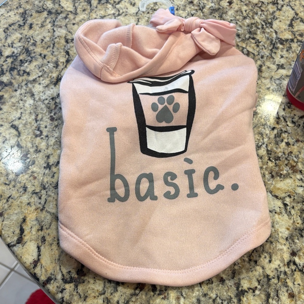 Pink Dog Hoodie with Bow sz large anvil brand